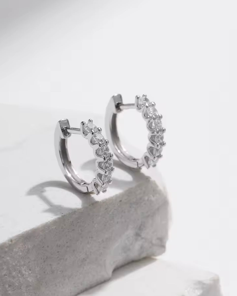 Boucles Rose Corail / Moissanite