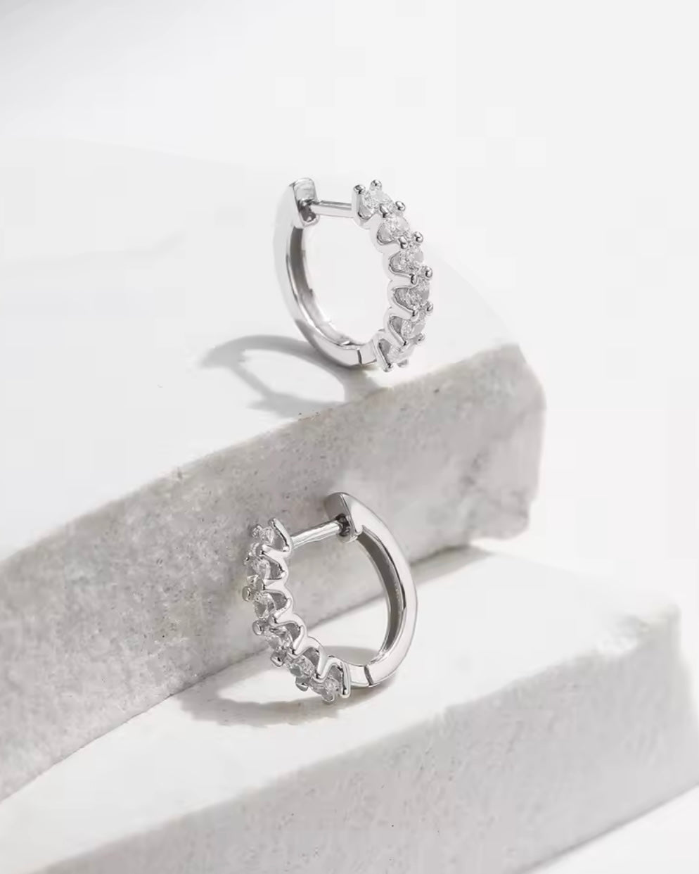 Boucles Rose Corail / Moissanite