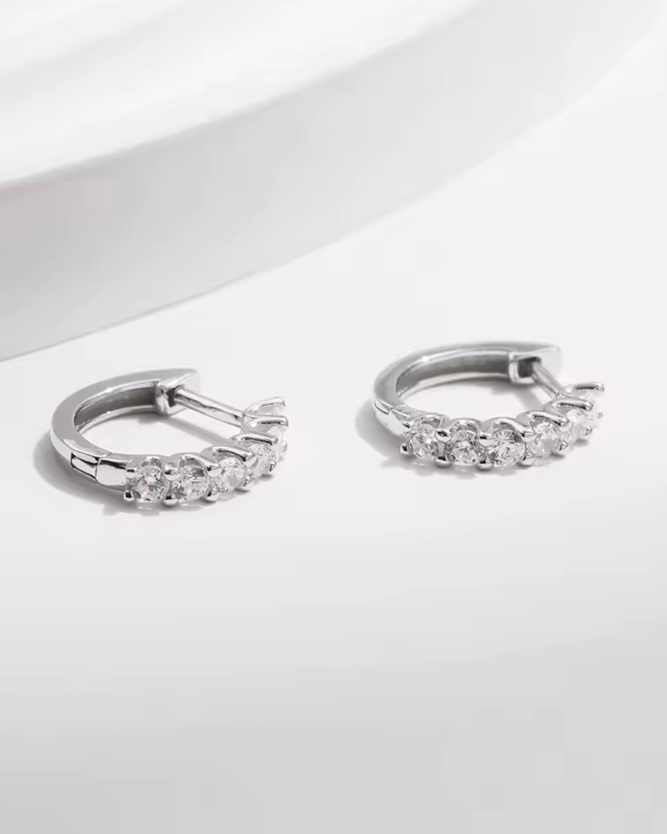 Boucles Rose Corail / Moissanite